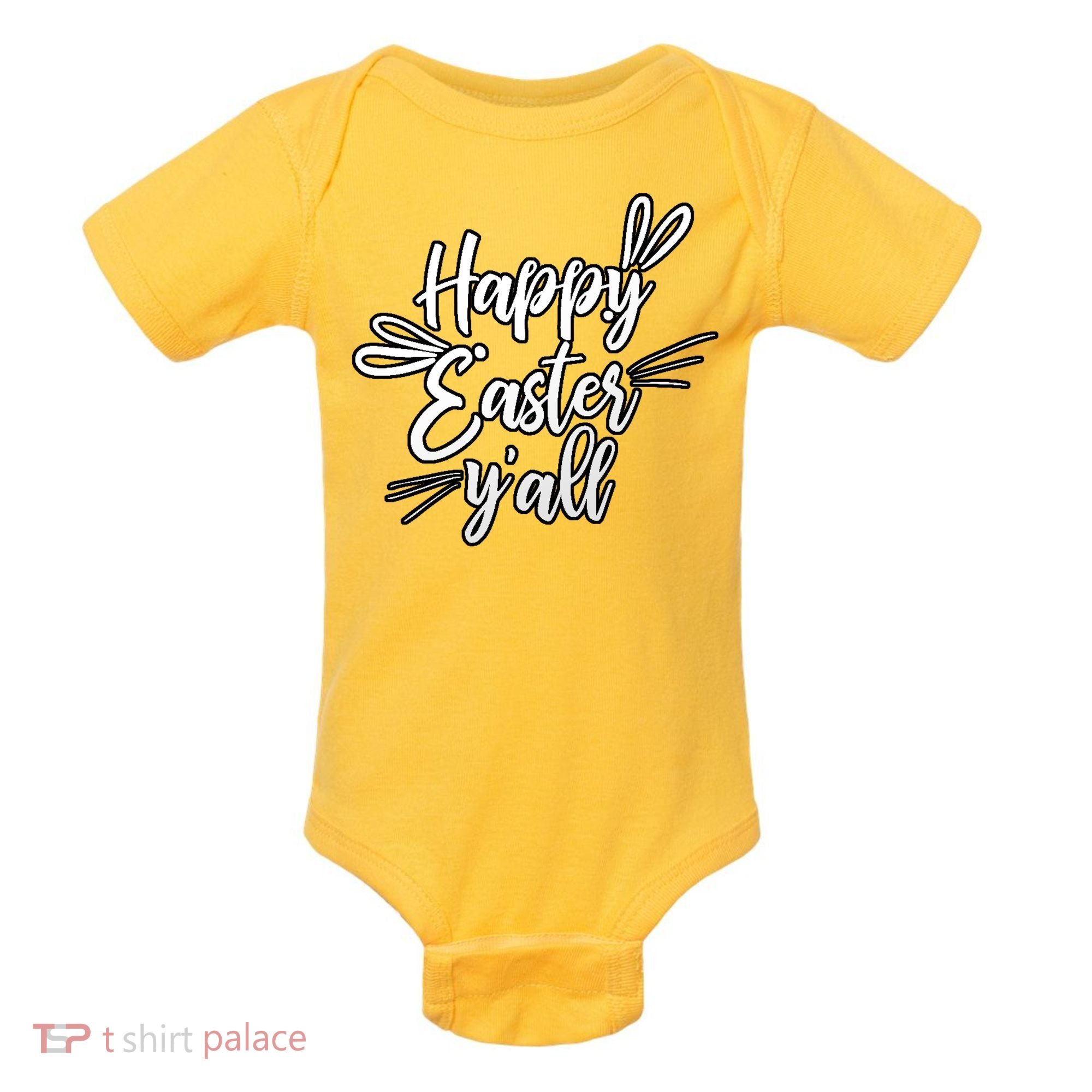 Happy Easter Y'all Bunny Ears Baby Bodysuit