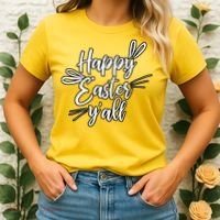 Happy Easter Y'all Bunny Ears Women's T-Shirt thumb 2