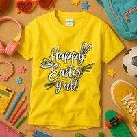 Happy Easter Y'all Bunny Ears Kids T-Shirt thumb 3