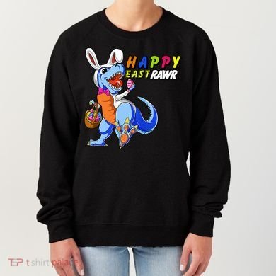 Happy EastRawar T-Rex Dino Easter Eggs Women's Sweatshirt