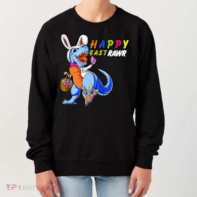 Happy EastRawar T-Rex Dino Easter Eggs Women's Sweatshirt