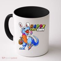 Happy EastRawar T-Rex Dino Easter Eggs Coffee Mug thumb 0
