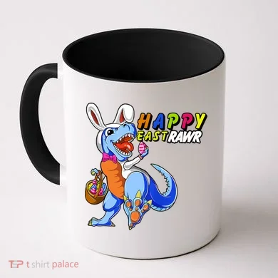 Happy EastRawar T-Rex Dino Easter Eggs Coffee Mug