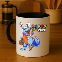 Happy EastRawar T-Rex Dino Easter Eggs Coffee Mug thumb 4