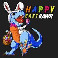 Happy EastRawar T-Rex Dino Easter Eggs Beanie thumb 2