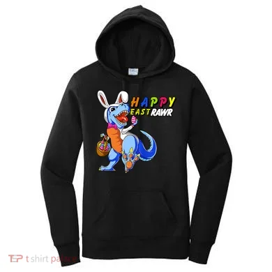 Happy EastRawar T-Rex Dino Easter Eggs Women's Hoodie