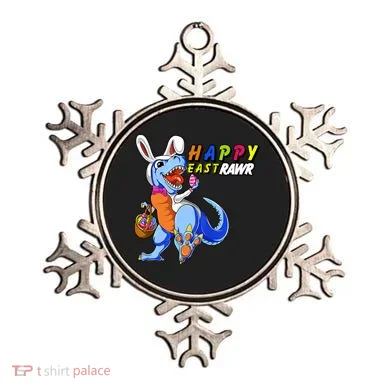 Happy EastRawar T-Rex Dino Easter Eggs Ornament