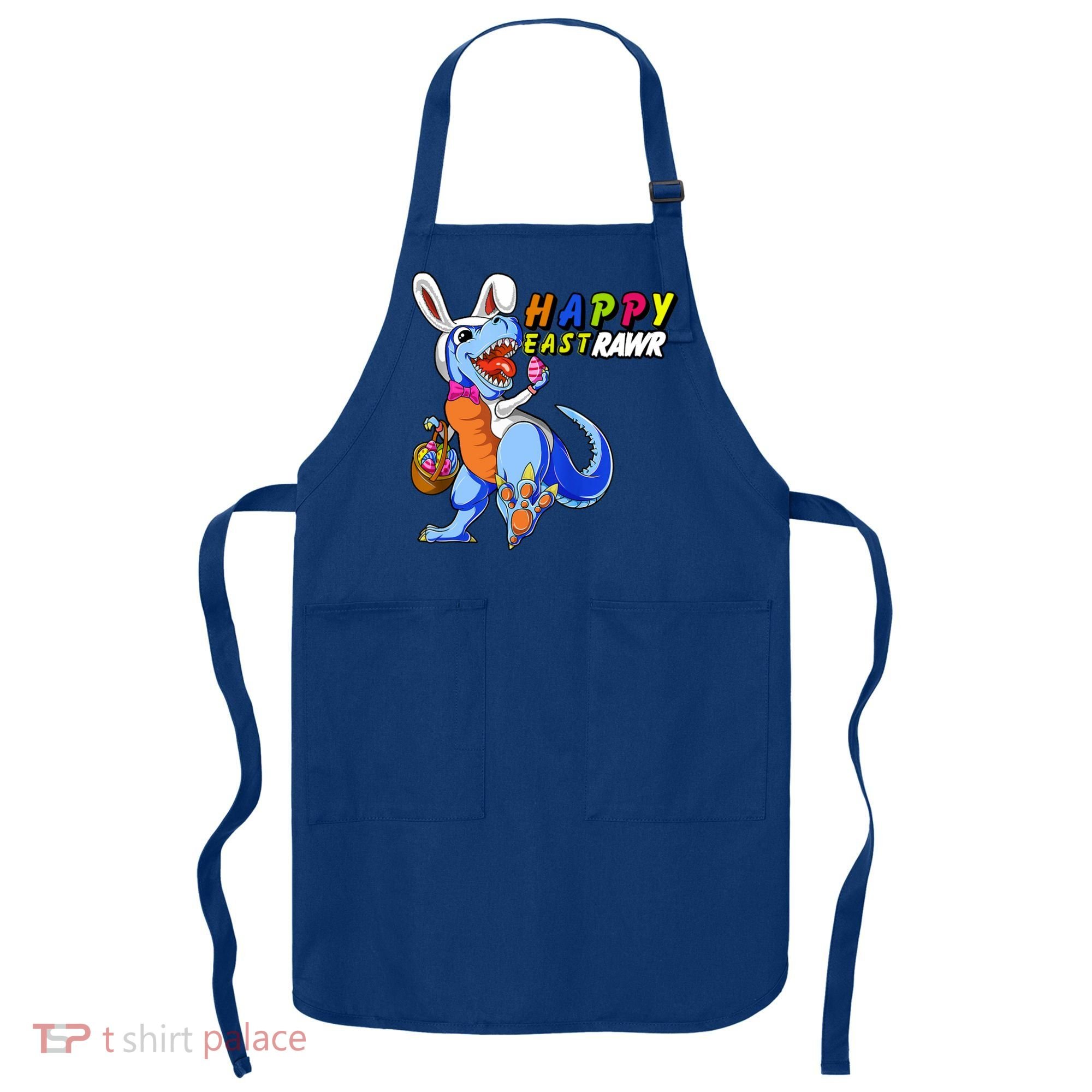 Happy EastRawar T-Rex Dino Easter Eggs Apron