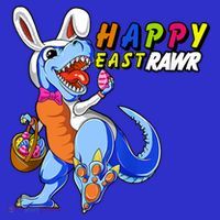Happy EastRawar T-Rex Dino Easter Eggs Polo thumb 2