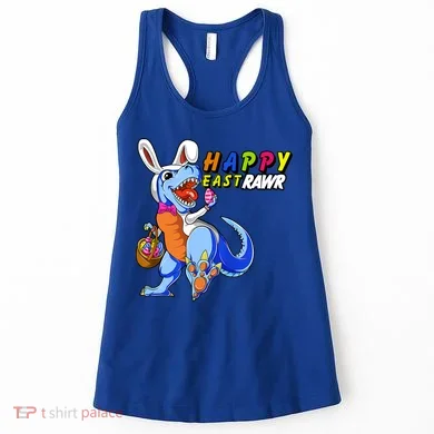 Happy EastRawar T-Rex Dino Easter Eggs Women's Tank Top