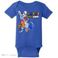 Happy EastRawar T-Rex Dino Easter Eggs Baby Bodysuit thumb 0