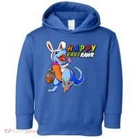 Happy EastRawar T-Rex Dino Easter Eggs Toddler Hoodie thumb 0