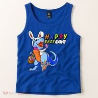 Happy EastRawar T-Rex Dino Easter Eggs Tank Top thumb 2