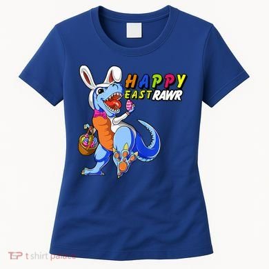 Happy EastRawar T-Rex Dino Easter Eggs Women's T-Shirt