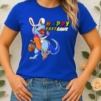 Happy EastRawar T-Rex Dino Easter Eggs Women's T-Shirt thumb 2