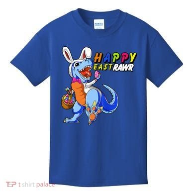 Happy EastRawar T-Rex Dino Easter Eggs Kids T-Shirt