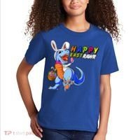 Happy EastRawar T-Rex Dino Easter Eggs Kids T-Shirt thumb 2
