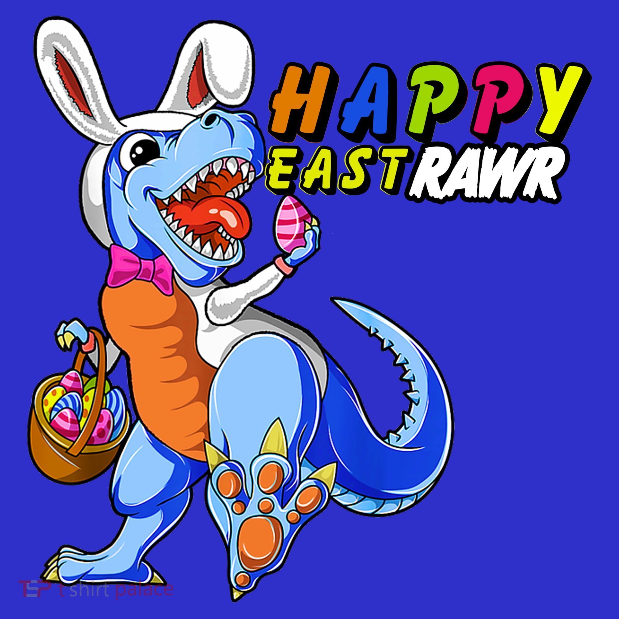 Happy EastRawar T-Rex Dino Easter Eggs Kids T-Shirt