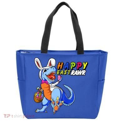 Happy EastRawar T-Rex Dino Easter Eggs Tote Bag