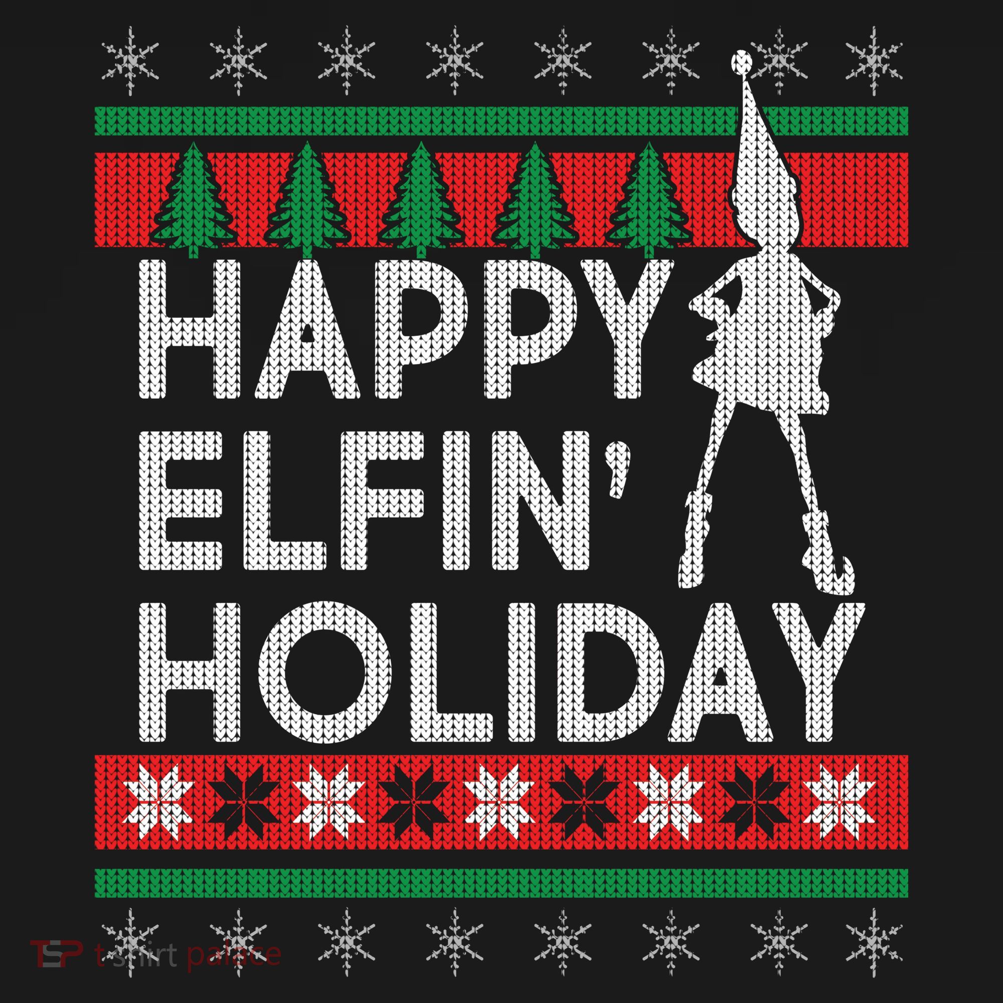 Happy Elfin' Holiday Ugly Christmas Doggie Tank