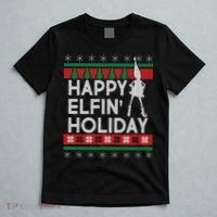 Happy Elfin' Holiday Ugly Christmas T-Shirt thumb 5