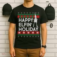 Happy Elfin' Holiday Ugly Christmas T-Shirt thumb 6