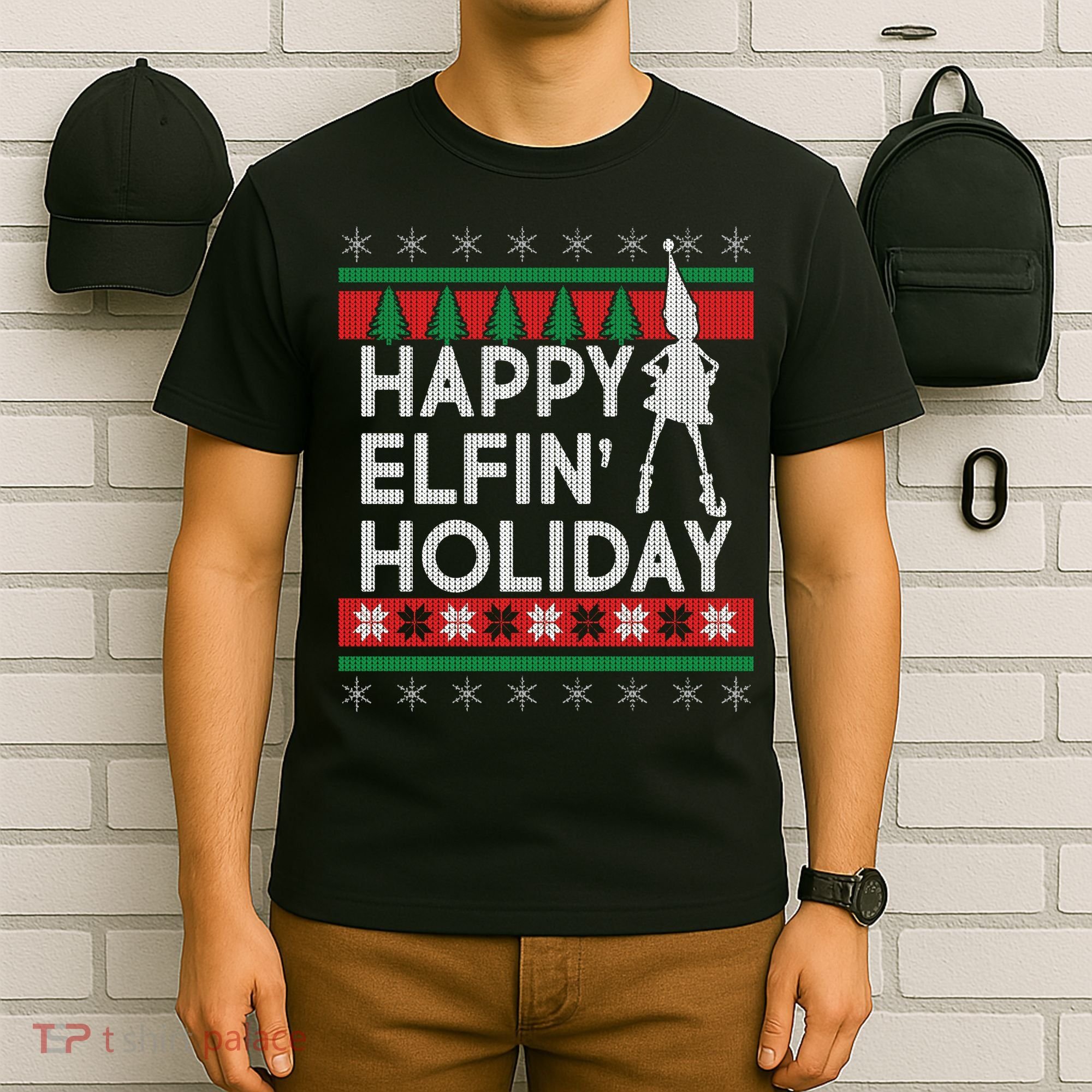 Happy Elfin' Holiday Ugly Christmas T-Shirt