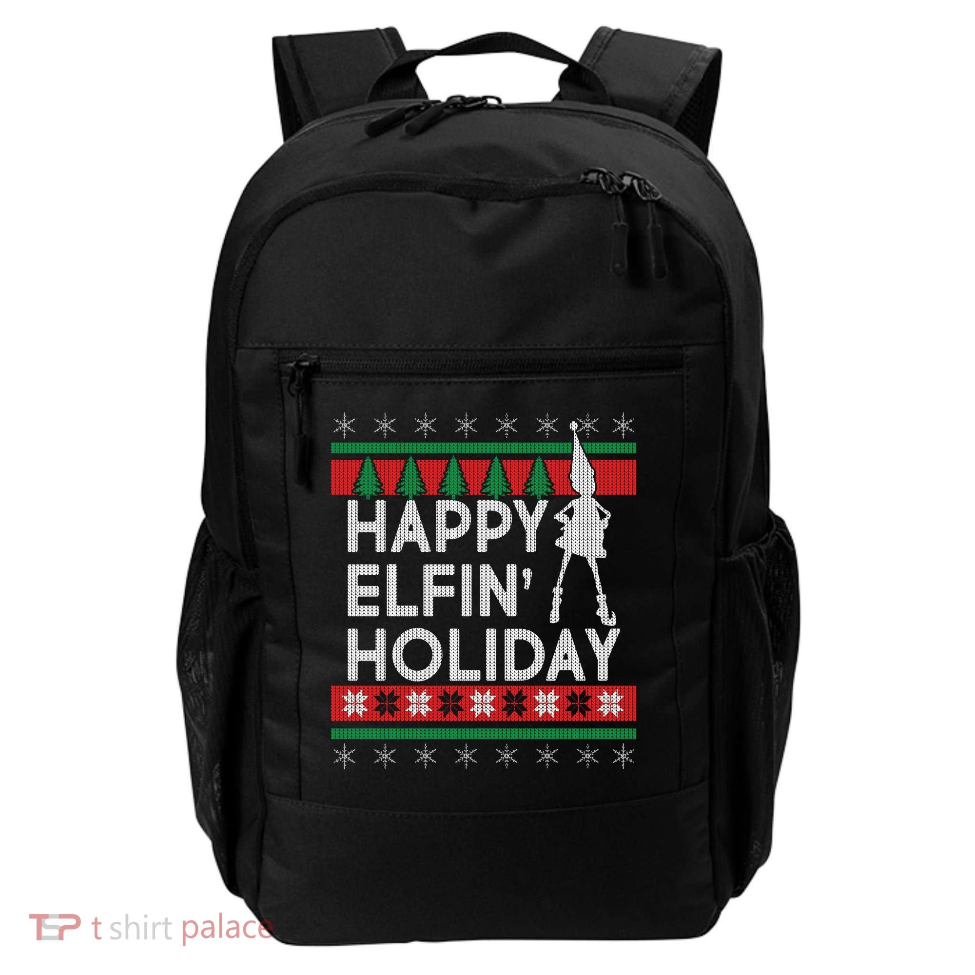 Happy Elfin' Holiday Ugly Christmas Backpack