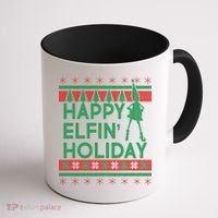 Happy Elfin' Holiday Ugly Christmas Coffee Mug thumb 1
