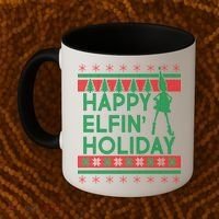 Happy Elfin' Holiday Ugly Christmas Coffee Mug thumb 2