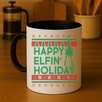 Happy Elfin' Holiday Ugly Christmas Coffee Mug thumb 4