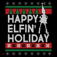 Happy Elfin' Holiday Ugly Christmas Mousepad thumb 1