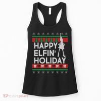 Happy Elfin' Holiday Ugly Christmas Women's Tank Top thumb 0