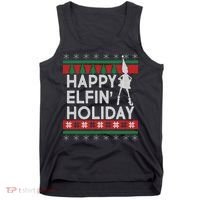 Happy Elfin' Holiday Ugly Christmas Tank Top thumb 0