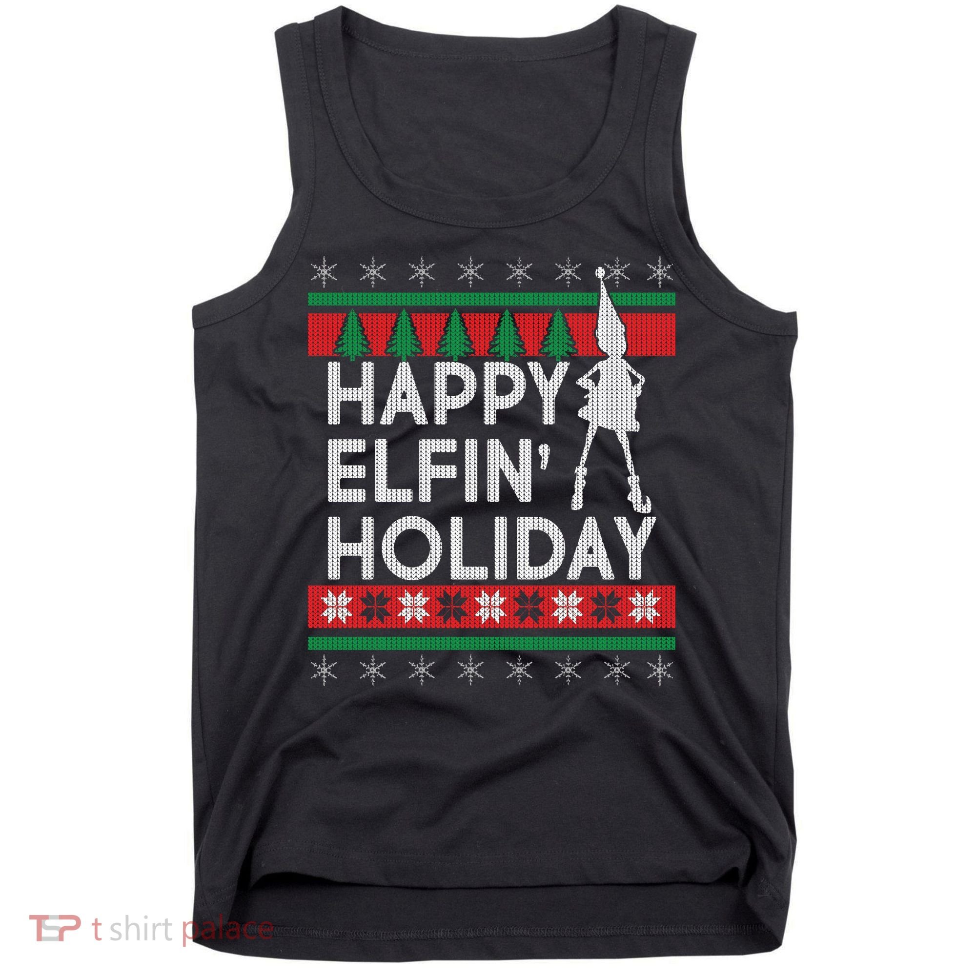 Happy Elfin' Holiday Ugly Christmas Tank Top