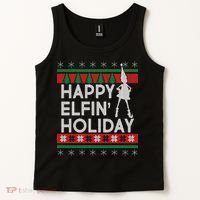 Happy Elfin' Holiday Ugly Christmas Tank Top thumb 2