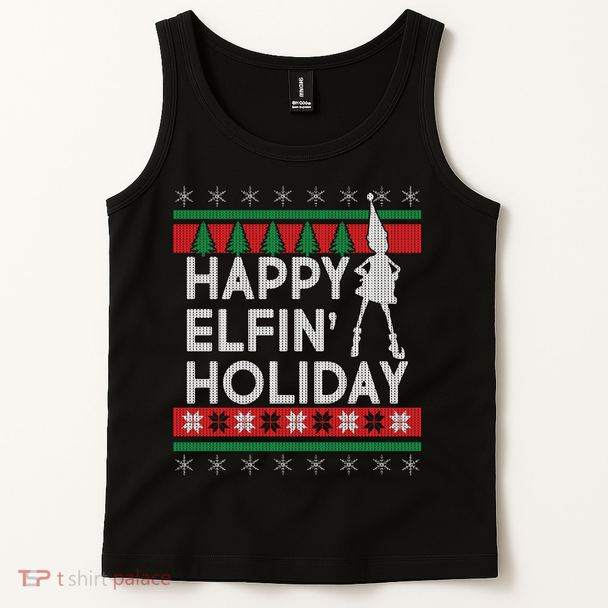 Happy Elfin' Holiday Ugly Christmas Tank Top