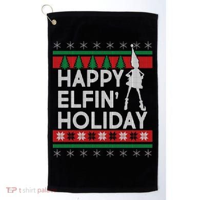 Happy Elfin' Holiday Ugly Christmas Golf Towel