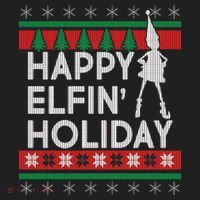 Happy Elfin' Holiday Ugly Christmas Golf Towel thumb 3