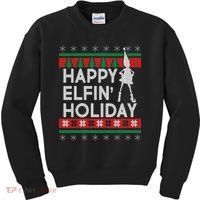 Happy Elfin' Holiday Ugly Christmas Kids Sweatshirt thumb 0