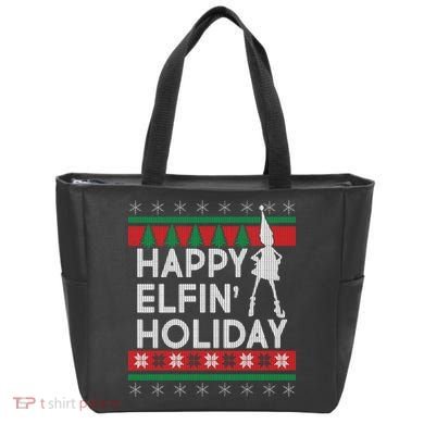 Happy Elfin' Holiday Ugly Christmas Tote Bag