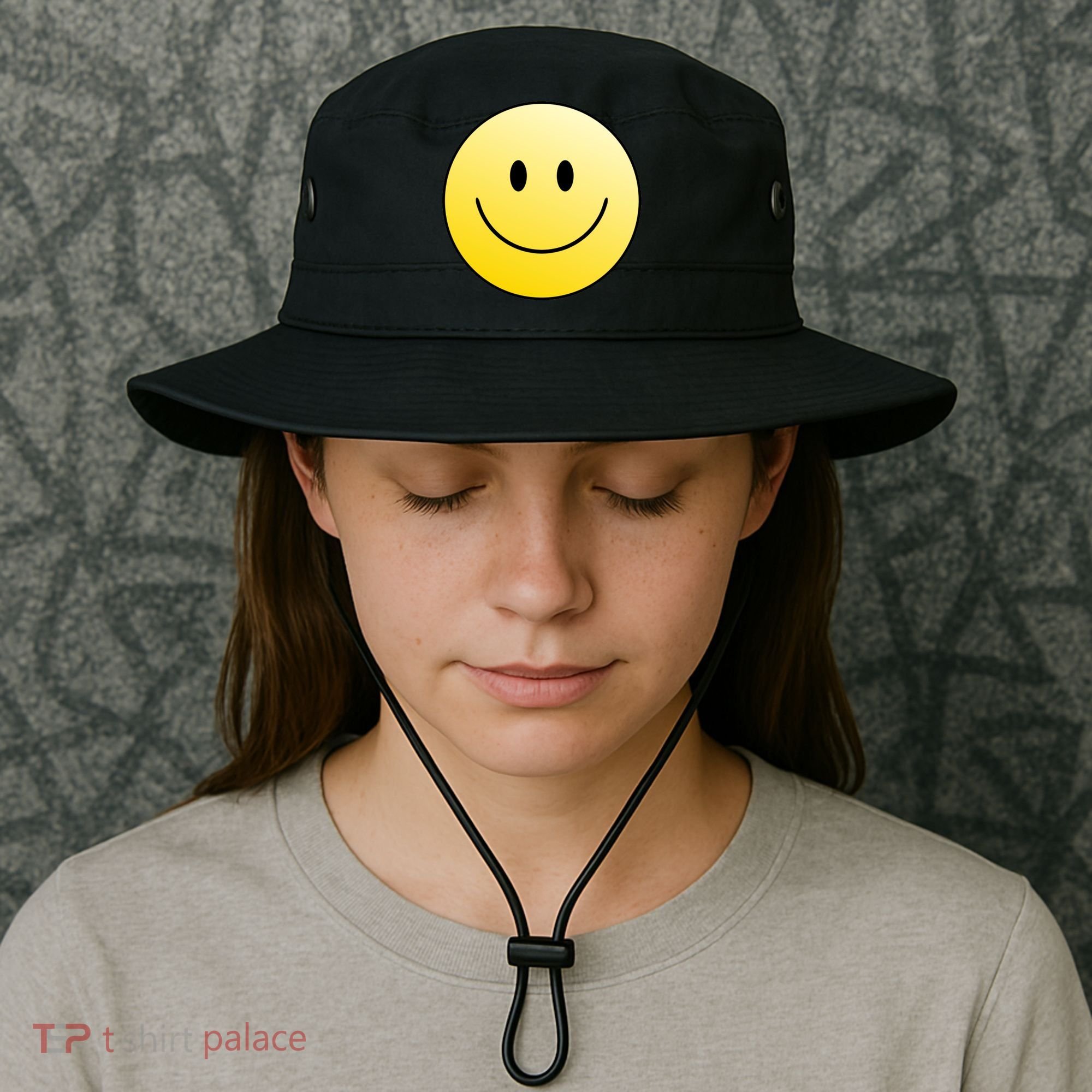 Happy Face Circle Bucket Hat