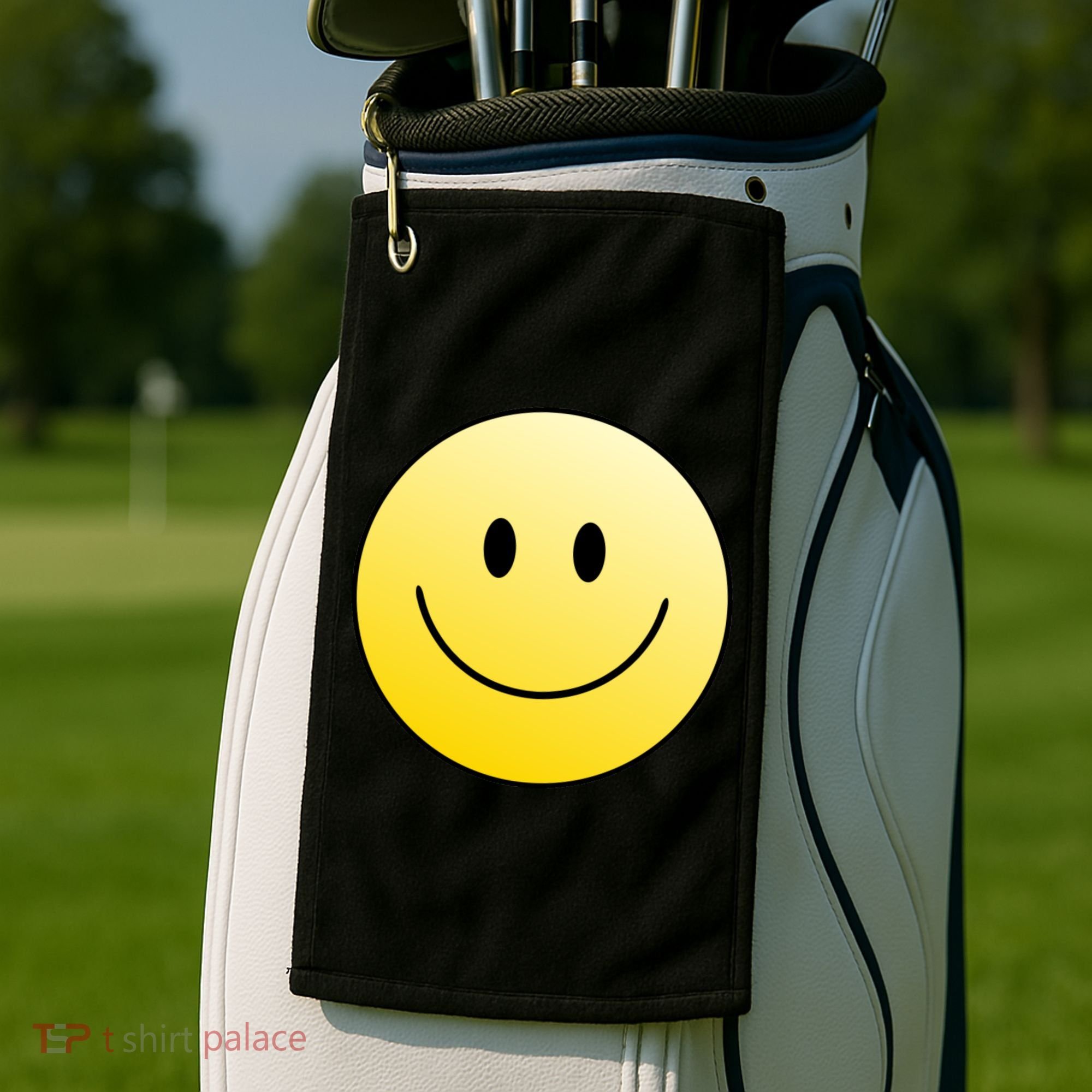 Happy Face Circle Golf Towel