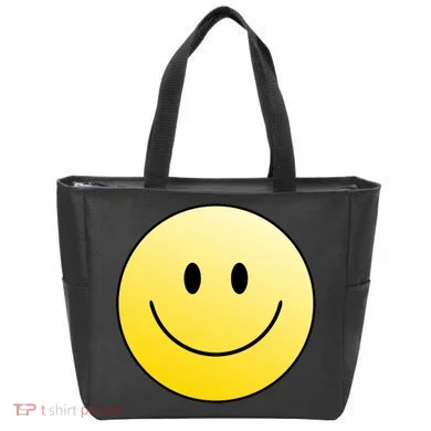 Happy Face Circle Tote Bag