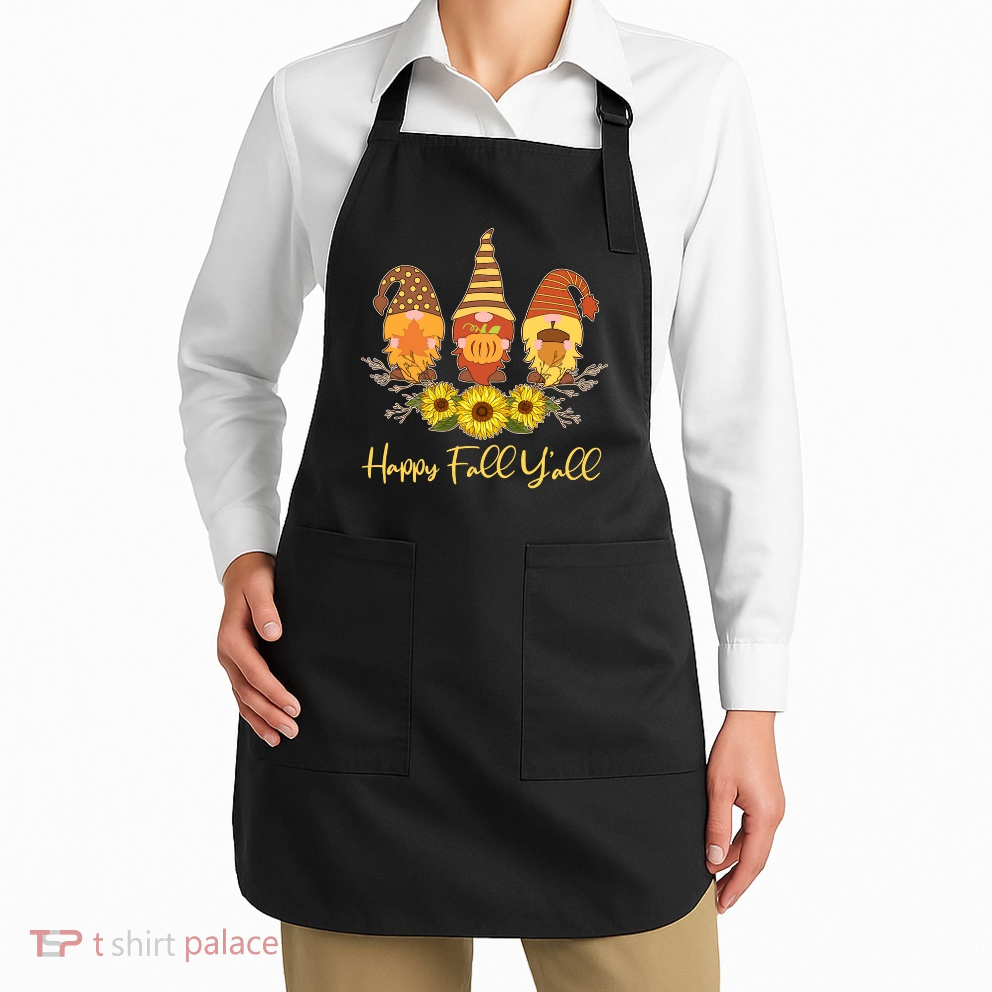 Happy Fall Y'all Cute Autumn Gnomes Apron