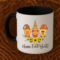 Happy Fall Y'all Cute Autumn Gnomes Coffee Mug thumb 2