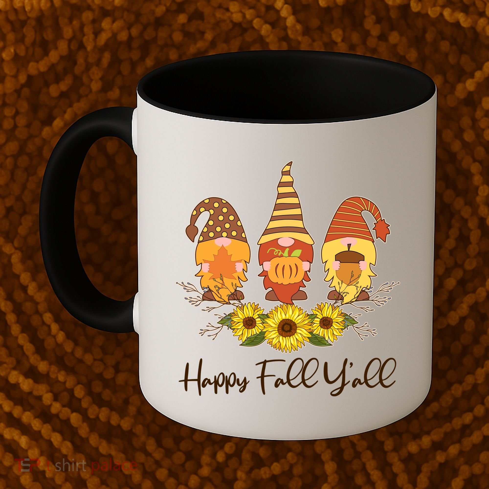 Happy Fall Y'all Cute Autumn Gnomes Coffee Mug