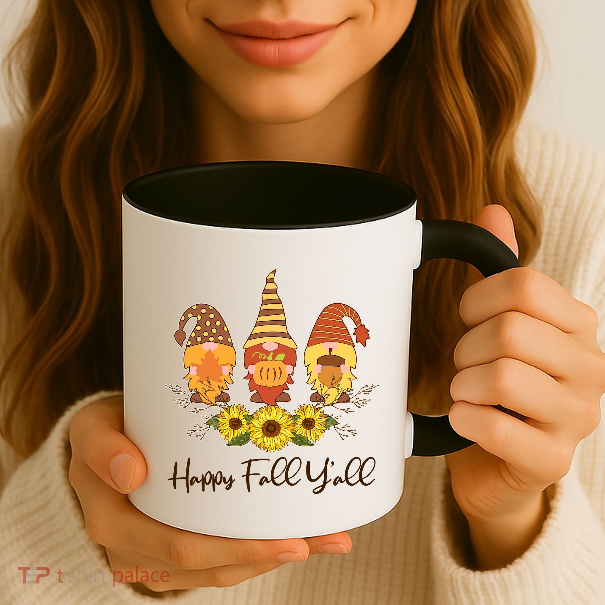 Happy Fall Y'all Cute Autumn Gnomes Coffee Mug