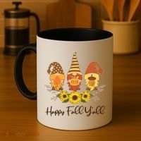Happy Fall Y'all Cute Autumn Gnomes Coffee Mug thumb 4