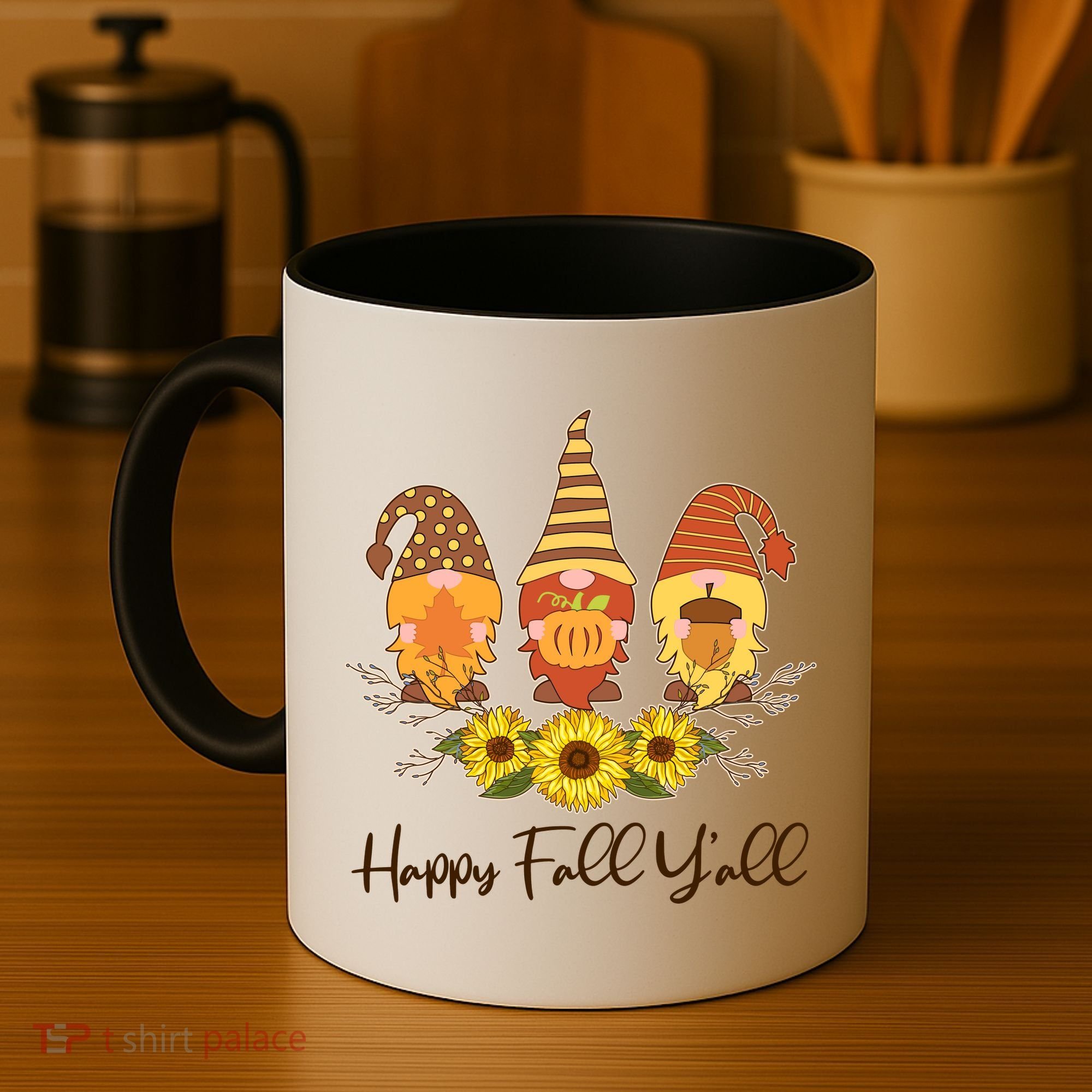 Happy Fall Y'all Cute Autumn Gnomes Coffee Mug